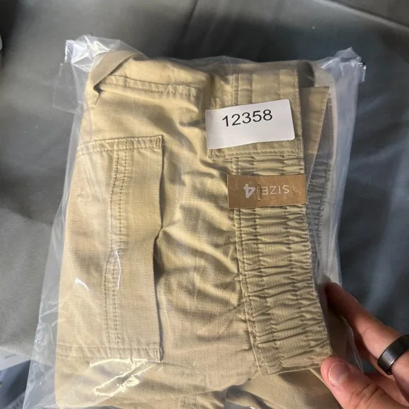 Prana Pants Women 4 Beige Palisades Ripstop Utility Cargo Elastic Waist Hike NEW - Picture 11 of 11